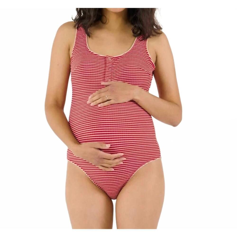 NEW CACHE COEUR dinard padded swimsuit - maternity in red